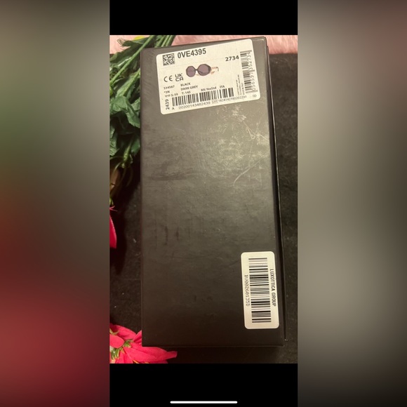 VERSACE LUXXOTICA BLACK OCTAGON FRAMES WGOLD LATTICE DETAIL & GOLDEN CHAIN INCL - Picture 7 of 8